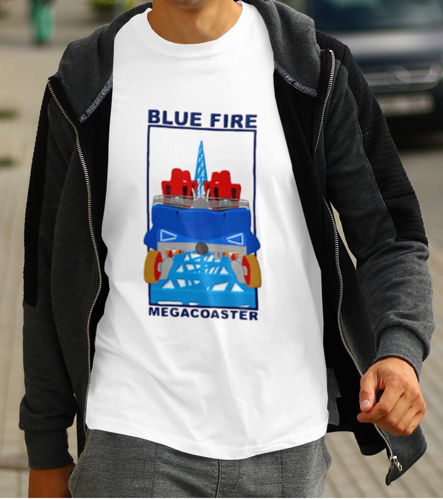 Blue Fire Megacoaster Roller Car T-Shirt