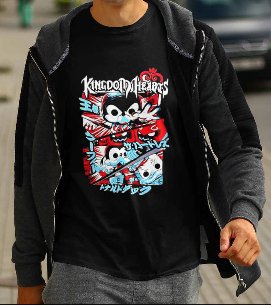 Kingdom Hearts Mickey Mouse Goofy Donald Duck Manga T-Shirt