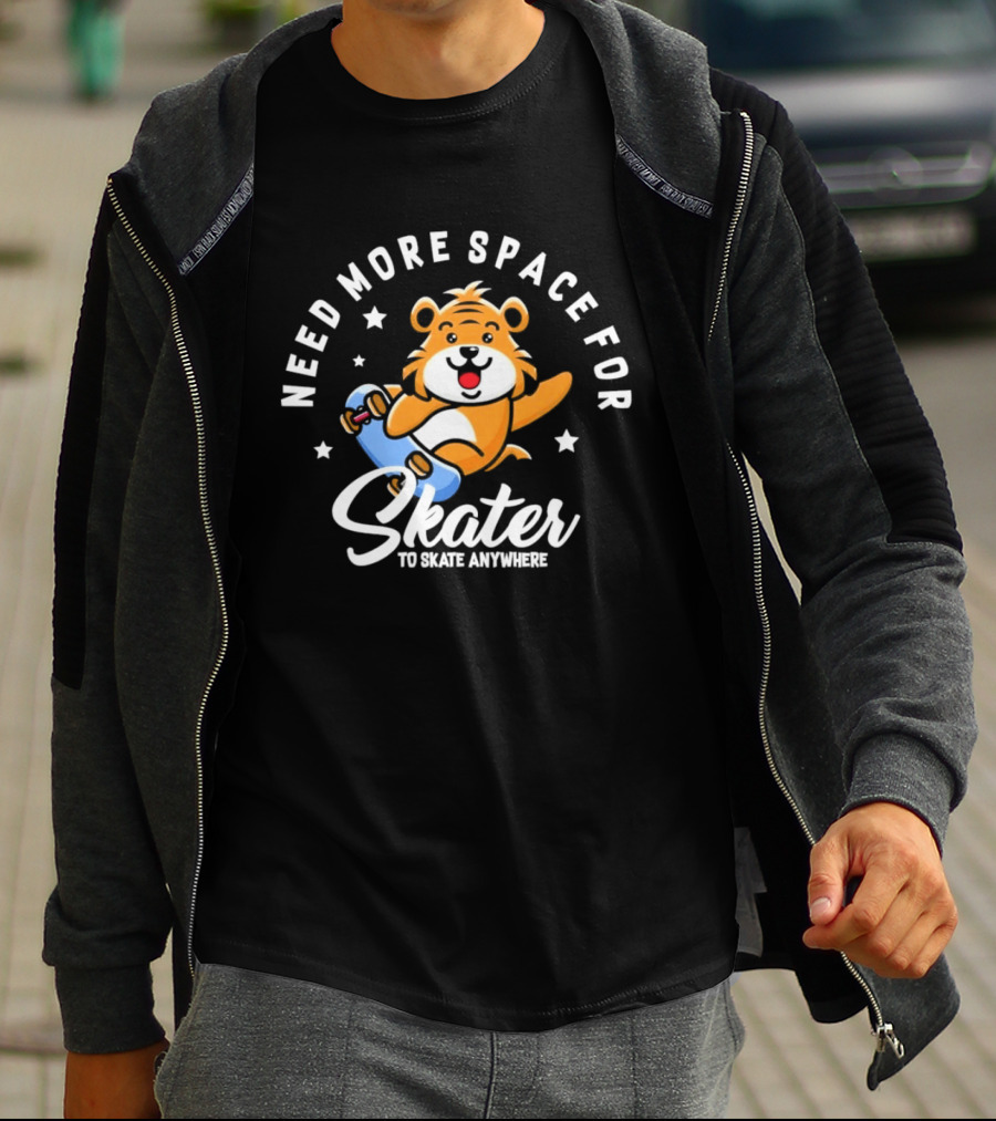 Need More Space Bear Skater To Skate Anywhere T-Shirt