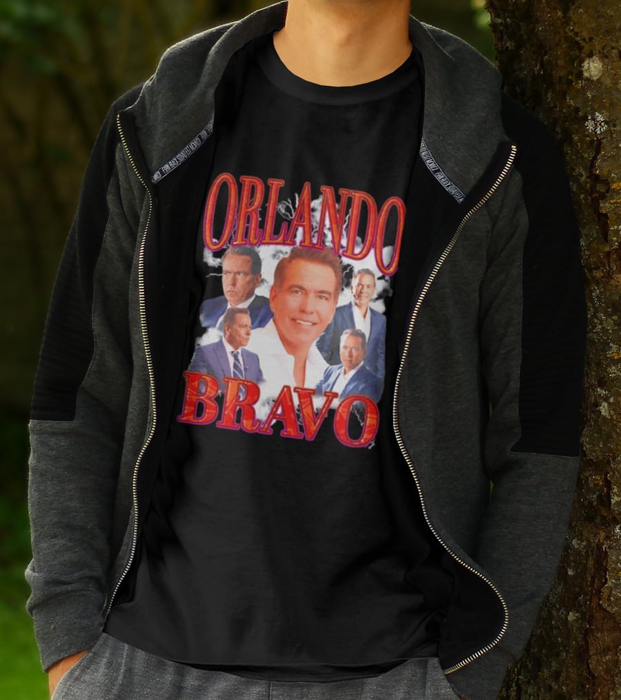 Orlando Bravo Red Text Multiple Portraits T-Shirt