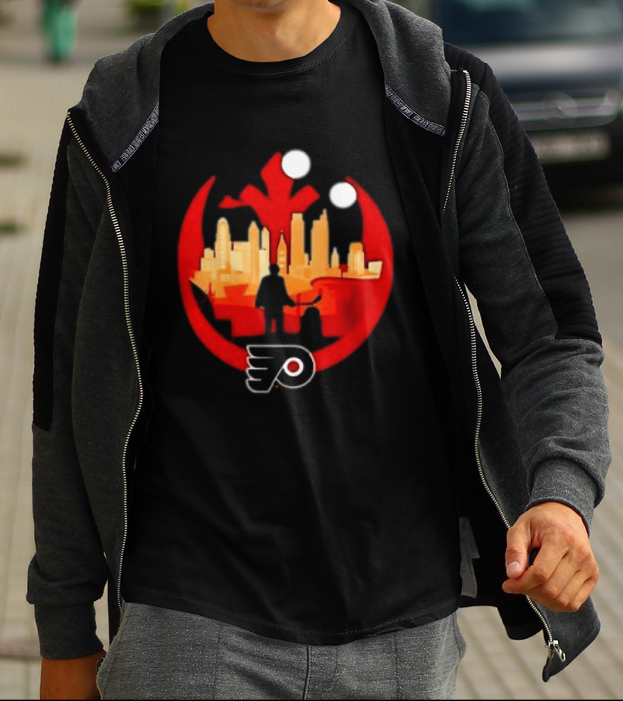 Philadelphia Flyers NHL Star Wars Rebel Alliance Skyline T-Shirt