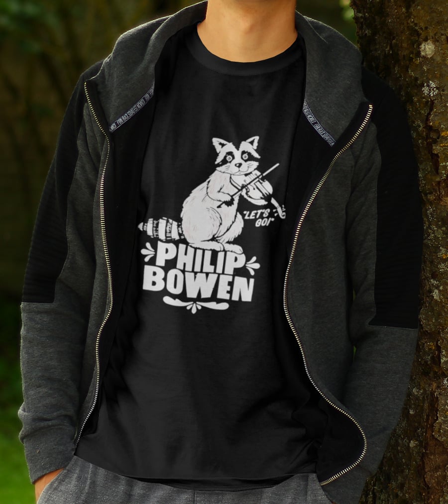 Philip Bowen Raccoon Playing Violin Let's Go T-Shirt