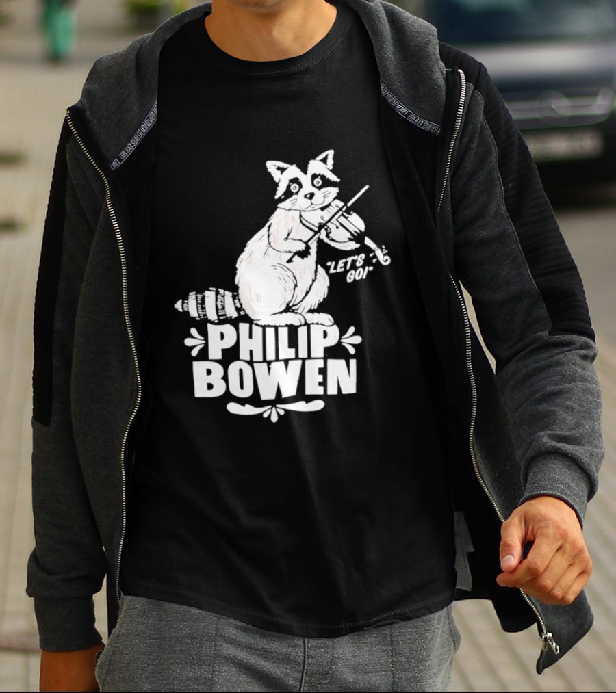 Philip Bowen Raccoon Playing Violin Let's Go T-Shirt