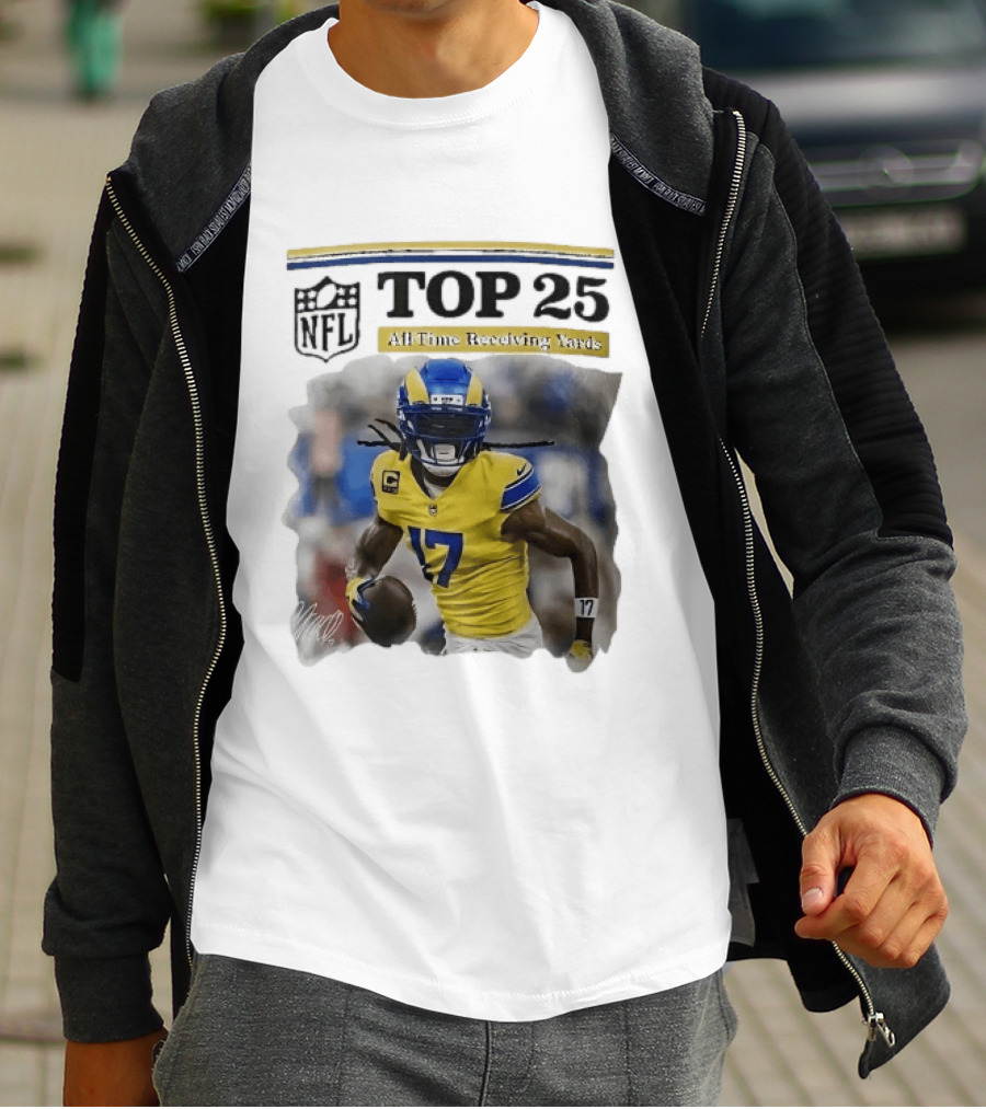 NFL Top 25 All Time Receiving Yards 17 T-Shirt