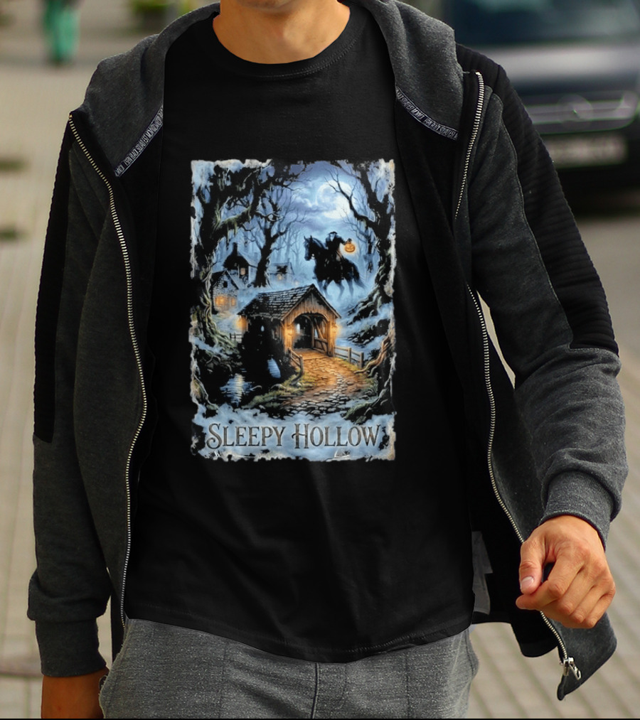 Sleepy Hollow Halloween Headless Horseman Bridge Scene Jack & Jones T-Shirt