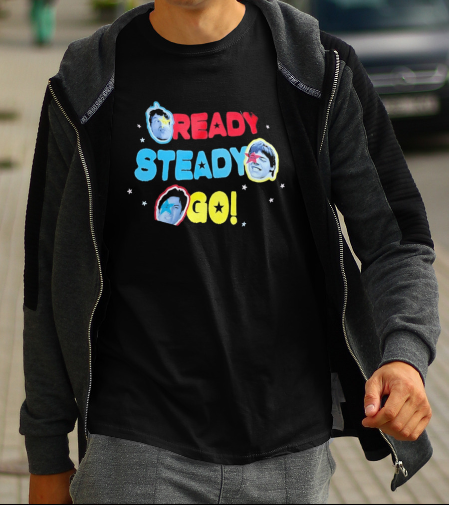Ready Steady Go Friends Pop Music Colorful Star Portraits T-Shirt