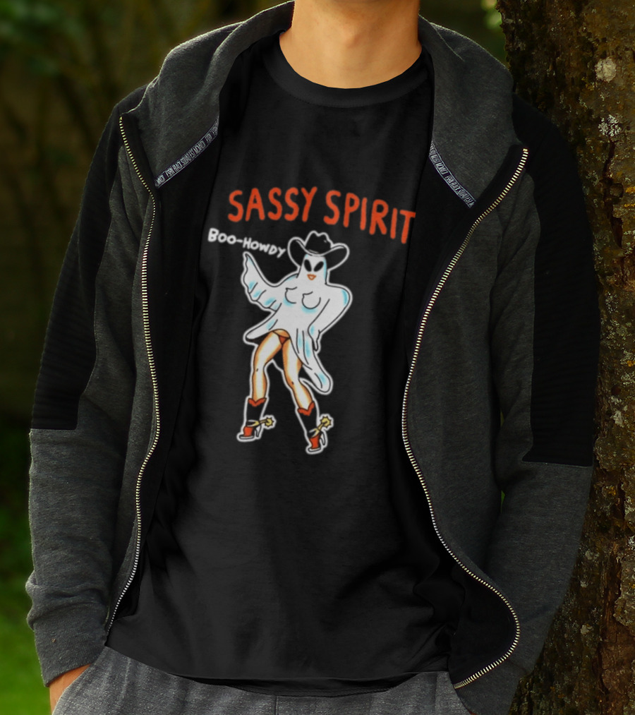 Sassy Spirit Boo Howdy Ghost Cowgirl Western Halloween Costume T-Shirt
