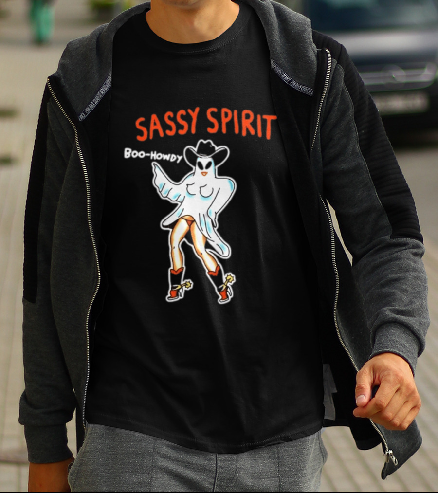 Sassy Spirit Boo Howdy Ghost Cowgirl Western Halloween Costume T-Shirt