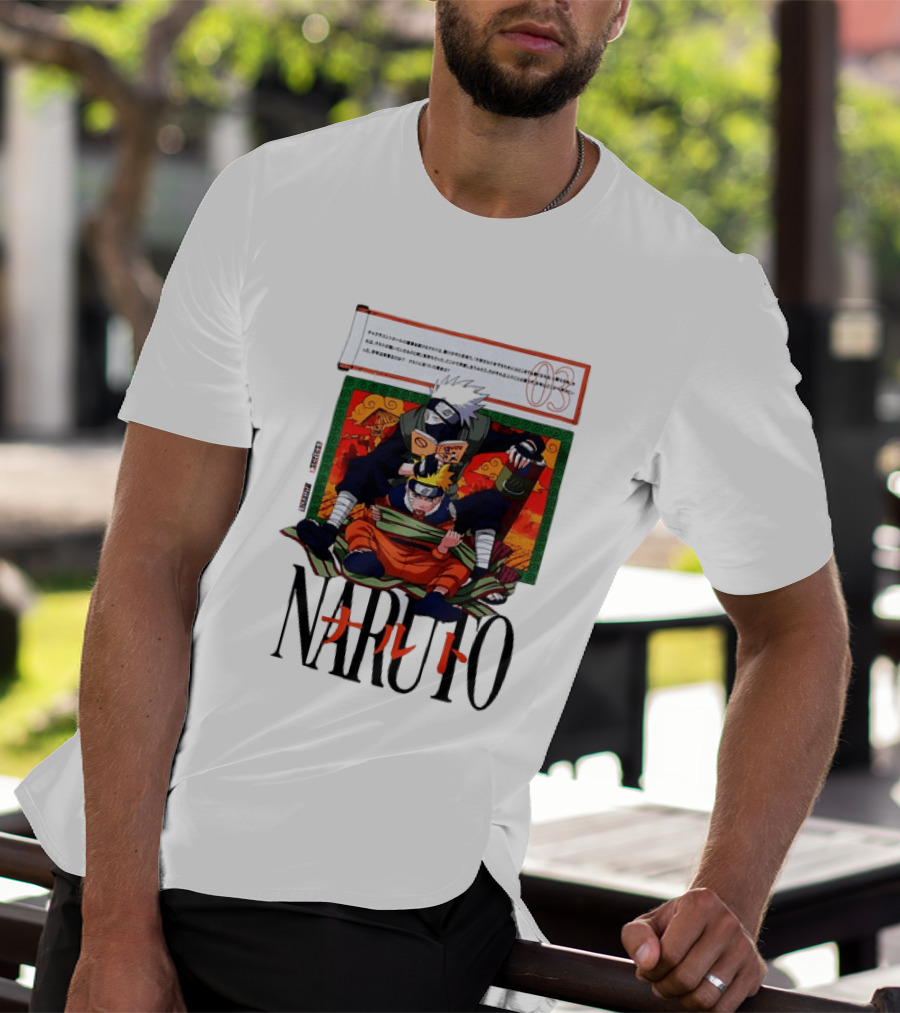 Naruto Kakashi 72 Series Manga Cover Style Anime T-Shirt
