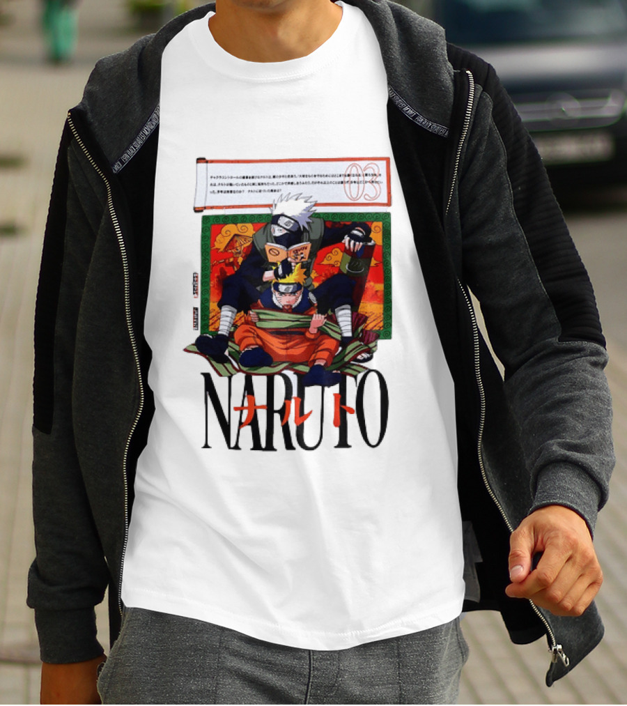 Naruto Kakashi 72 Series Manga Cover Style Anime T-Shirt