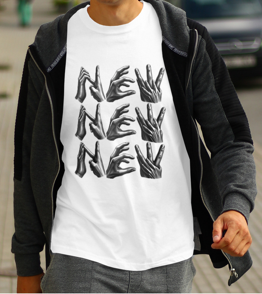 New Hand Sign Finger Spelling 3D Gesture Language T-Shirt