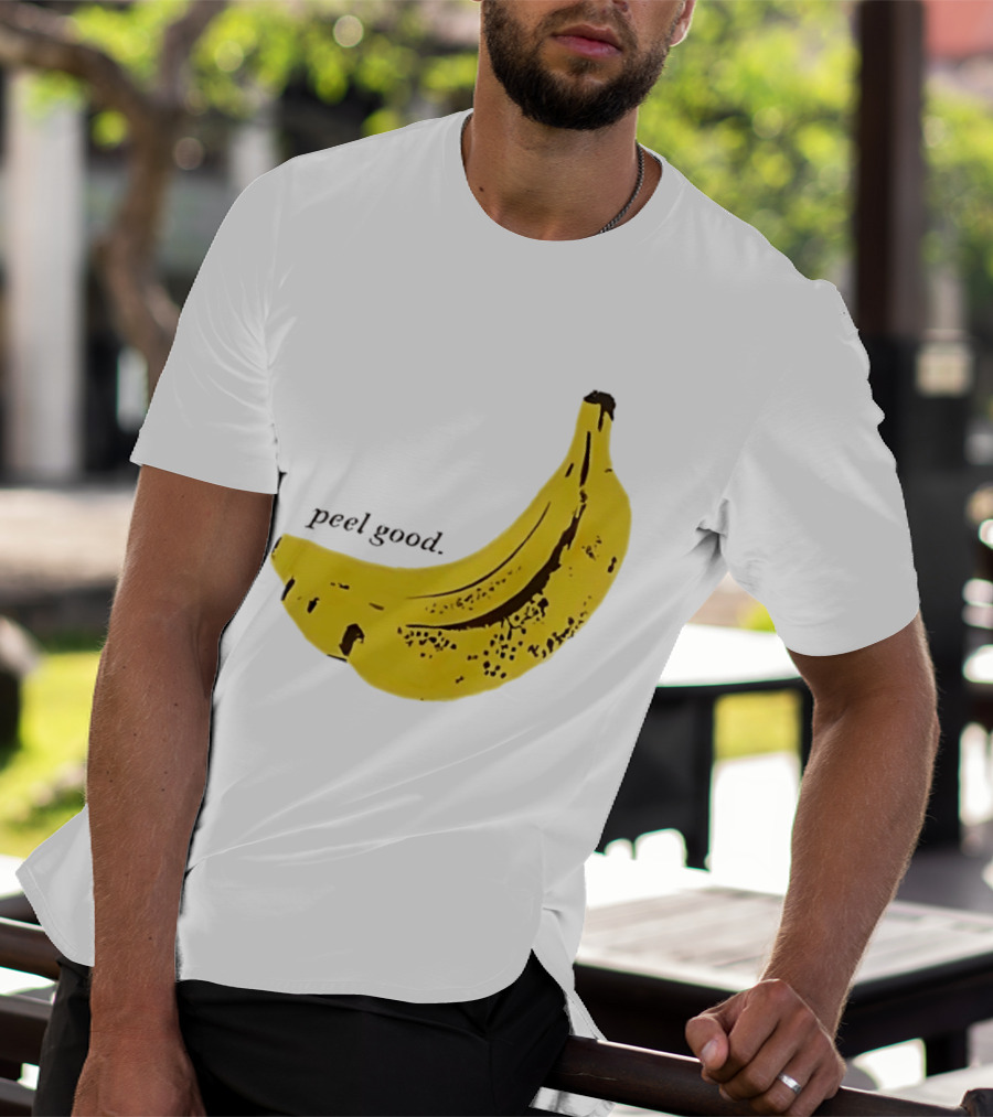 Peel Good Banana Fruit Minimalist Yellow T-Shirt