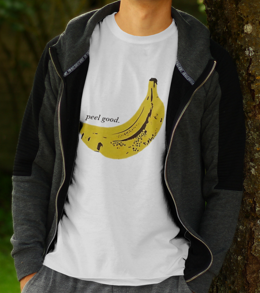 Peel Good Banana Fruit Minimalist Yellow T-Shirt