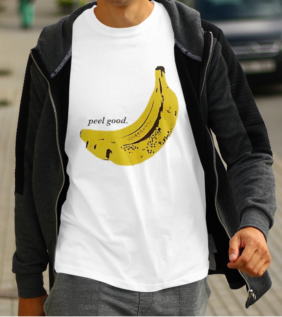 Peel Good Banana Fruit Minimalist Yellow T-Shirt