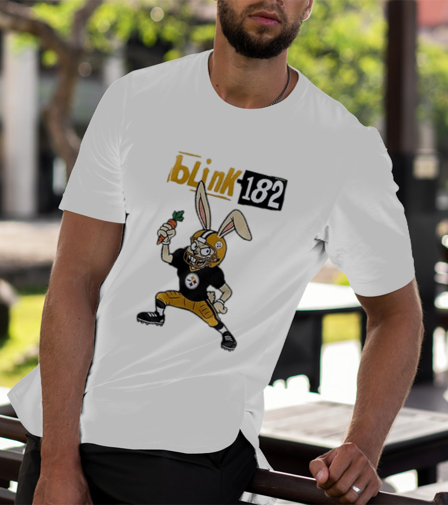 Blink 182 Pittsburgh Steelers Rabbit Football T-Shirt