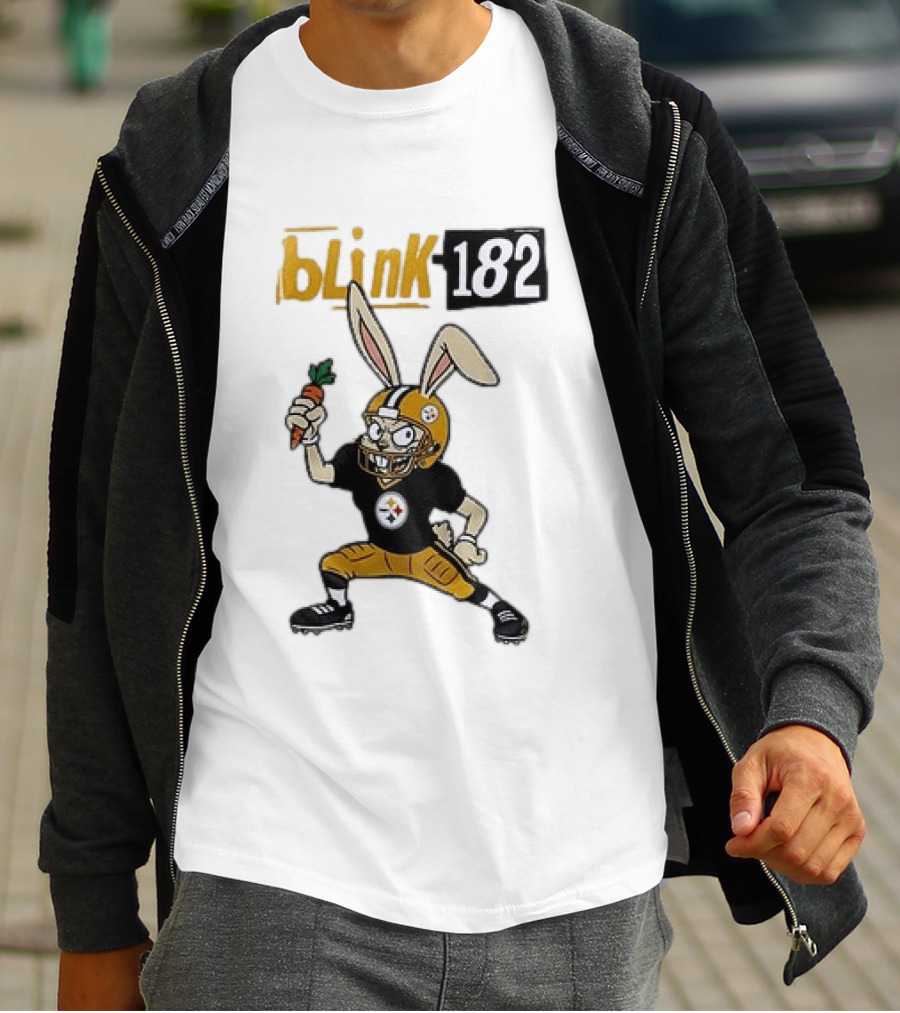 Blink 182 Pittsburgh Steelers Rabbit Football T-Shirt