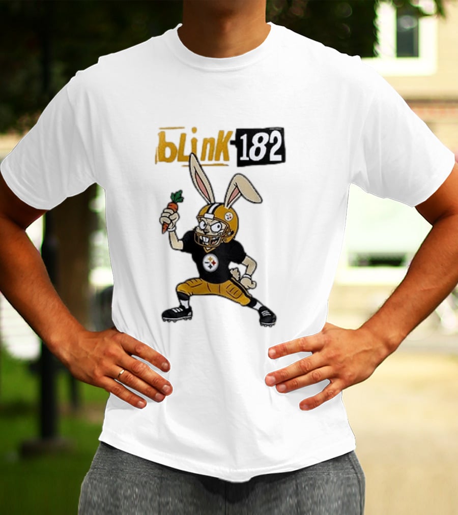 Blink 182 Pittsburgh Steelers Rabbit Football T-Shirt