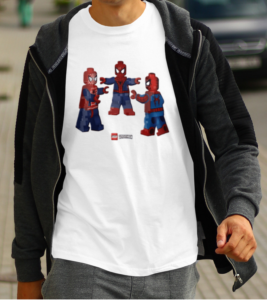 LEGO Spider Man Three Figures Meme Poses T-Shirt