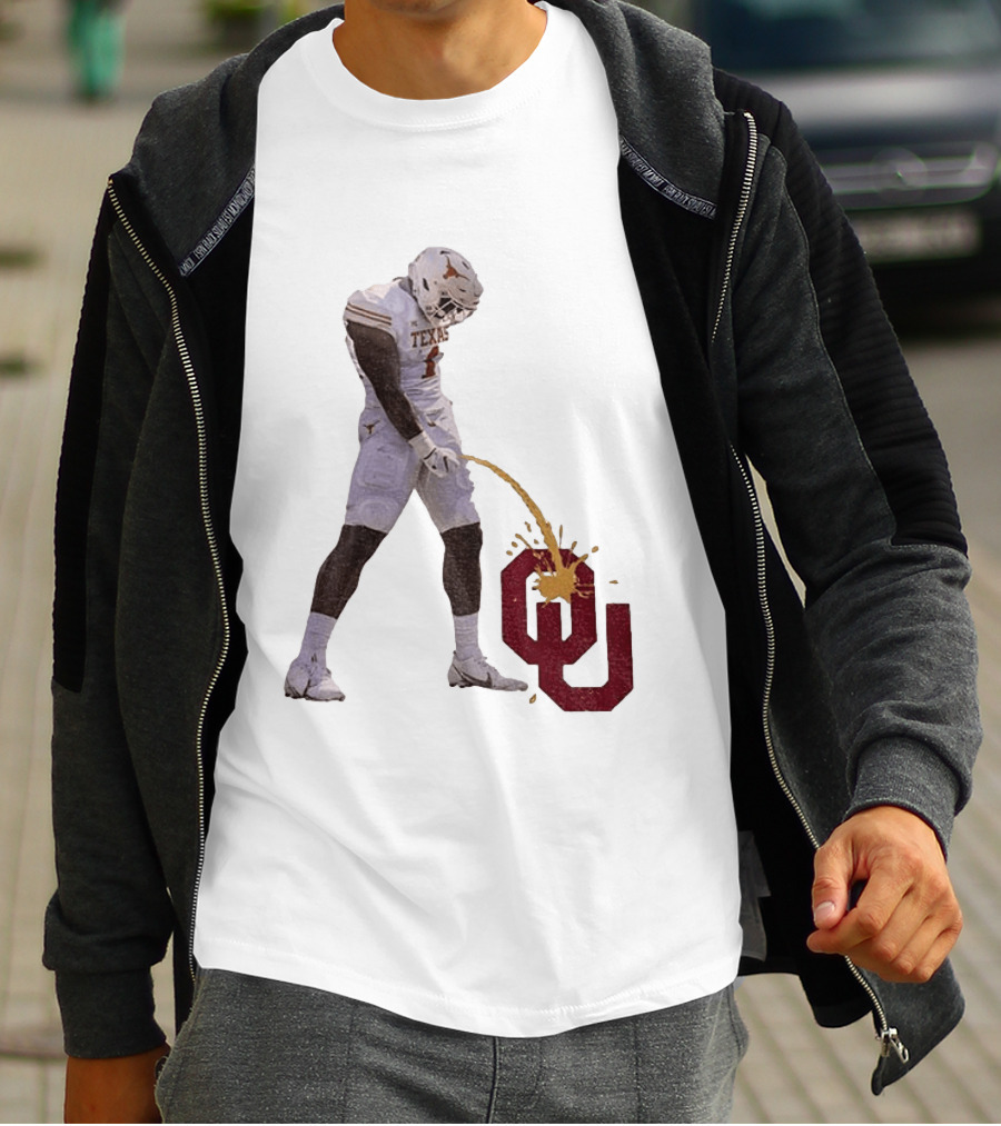 Texas Longhorns Xavier Worthy #1 Pee On Oklahoma Sooners OU Football Rivalry T-Shirt