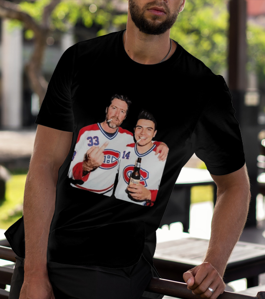 Patrick Roy Nick Suzuki Coors Montreal Canadiens Middle Finger Smoking T-Shirt