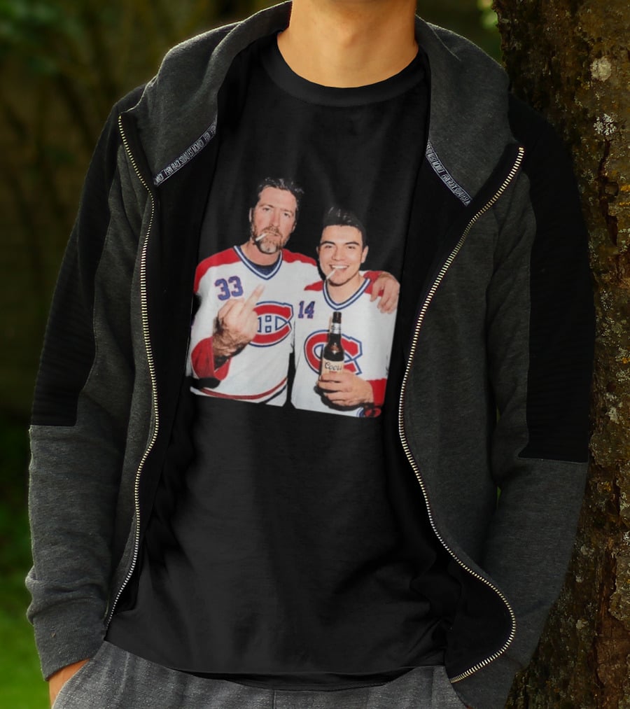 Patrick Roy Nick Suzuki Coors Montreal Canadiens Middle Finger Smoking T-Shirt