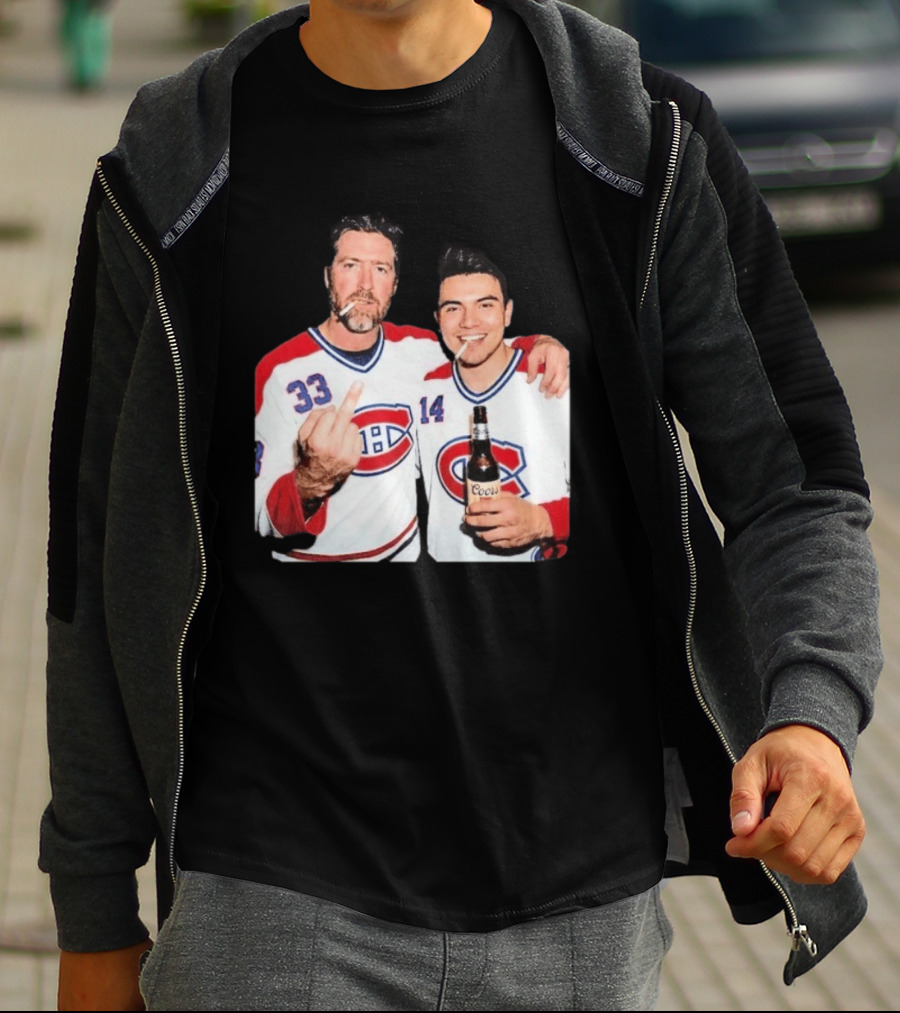 Patrick Roy Nick Suzuki Coors Montreal Canadiens Middle Finger Smoking T-Shirt
