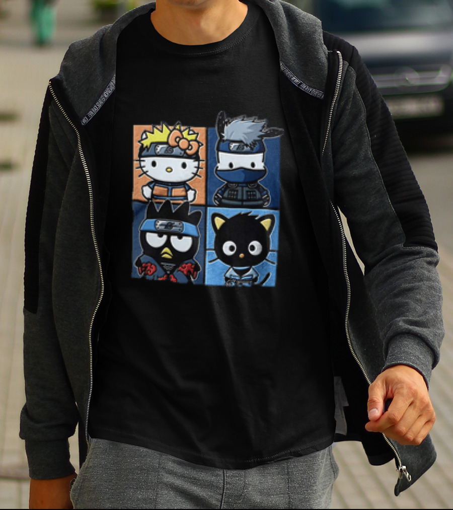 Hello Kitty Naruto Crossover With Sanrio Characters Mashup T-Shirt