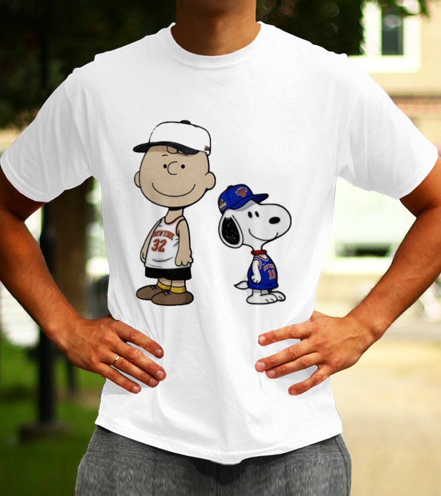 Charlie Brown Snoopy New York Knicks NBA 2026 Basketball Fans T-Shirt