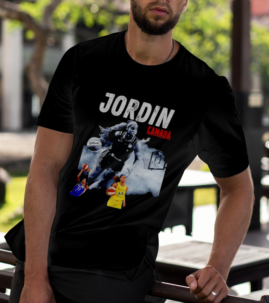 Jordin Canada Los Angeles Basketball Star Wilson Ball Slam Dunk T-Shirt