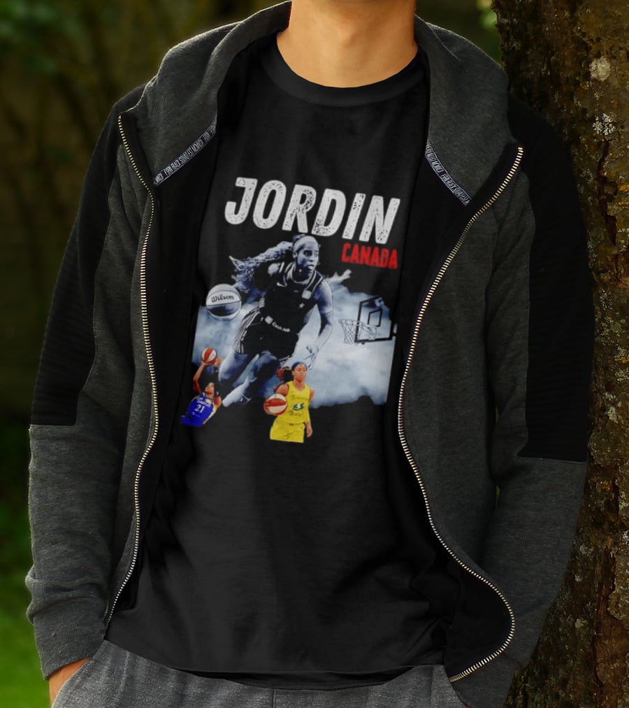 Jordin Canada Los Angeles Basketball Star Wilson Ball Slam Dunk T-Shirt