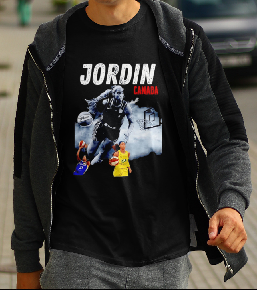 Jordin Canada Los Angeles Basketball Star Wilson Ball Slam Dunk T-Shirt