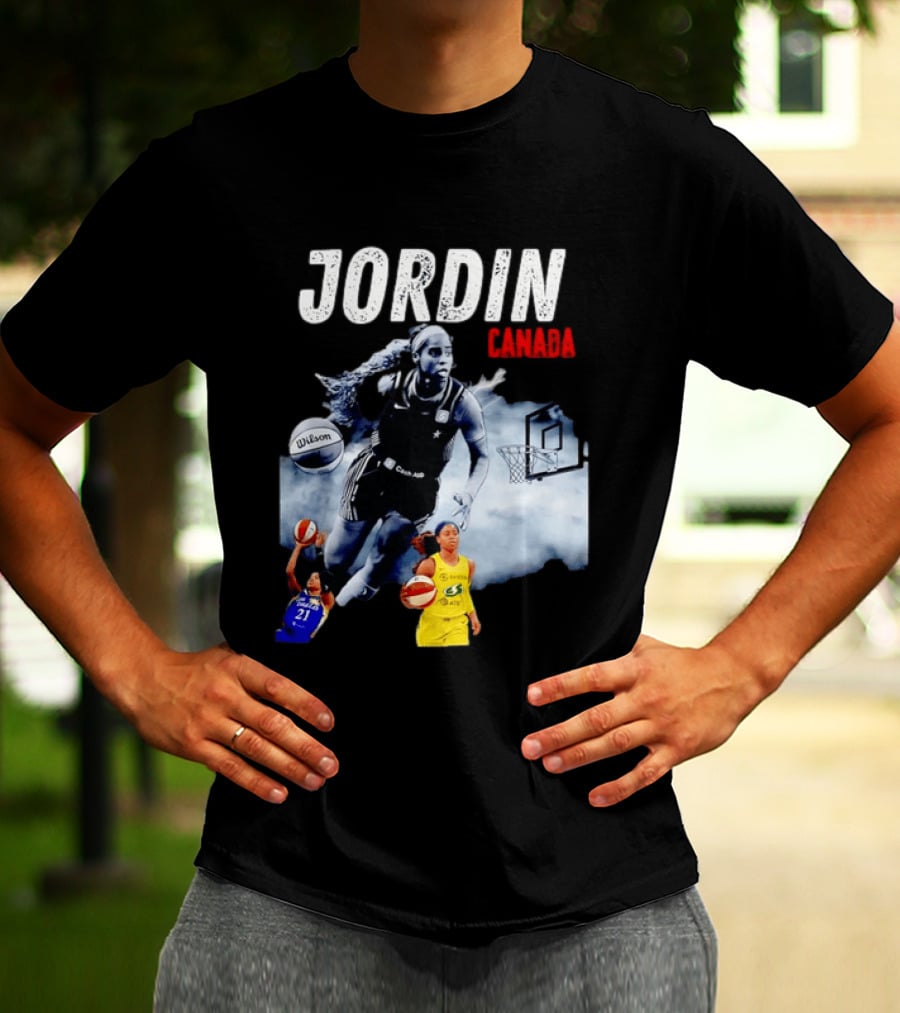 Jordin Canada Los Angeles Basketball Star Wilson Ball Slam Dunk T-Shirt