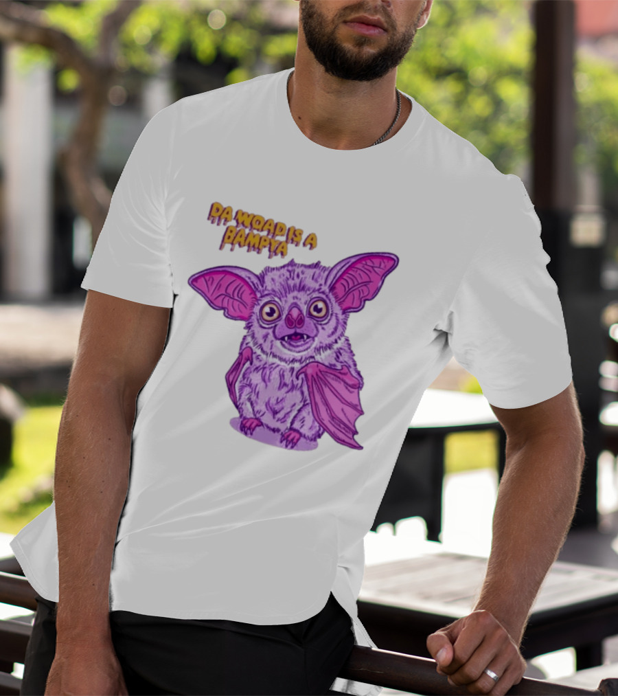 Da Woad Is A Bampya Purple Bat Vampire Cartoon T-Shirt