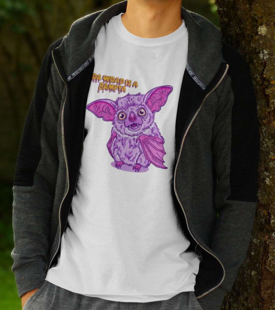 Da Woad Is A Bampya Purple Bat Vampire Cartoon T-Shirt