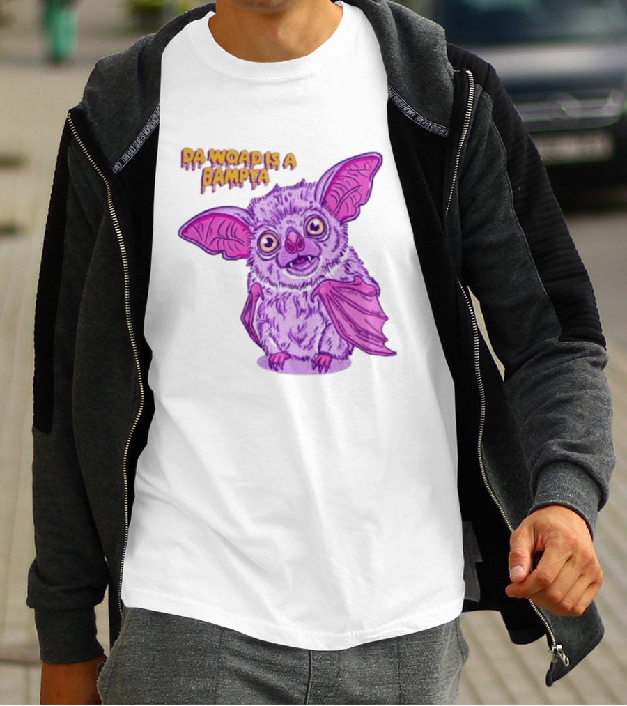 Da Woad Is A Bampya Purple Bat Vampire Cartoon T-Shirt
