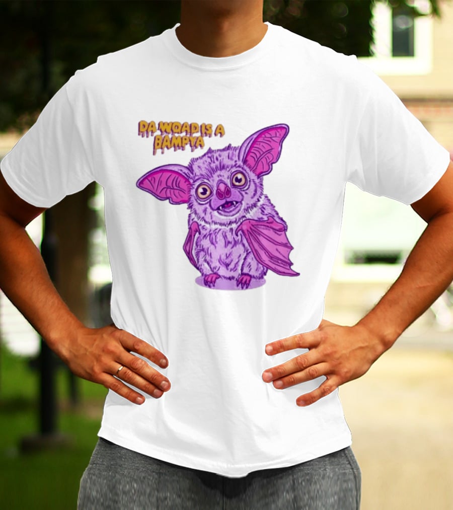 Da Woad Is A Bampya Purple Bat Vampire Cartoon T-Shirt