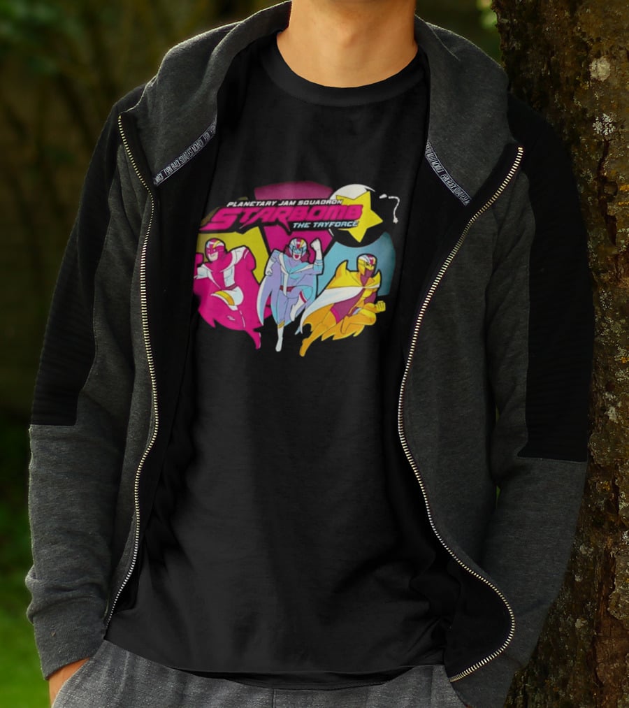 Planetary Jam Squadron Starbomb The Tryforce Retro Heroes T-Shirt