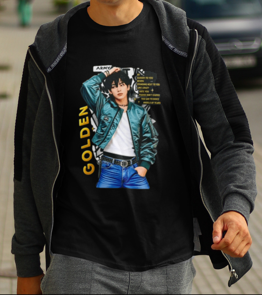 Jungkook Seven Golden Army Bomber Jacket Fashion Trend T-Shirt