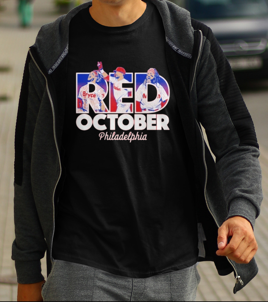Red October Philadelphia Bryce Harper Kyle Schwarber Brandon Marsh T-Shirt