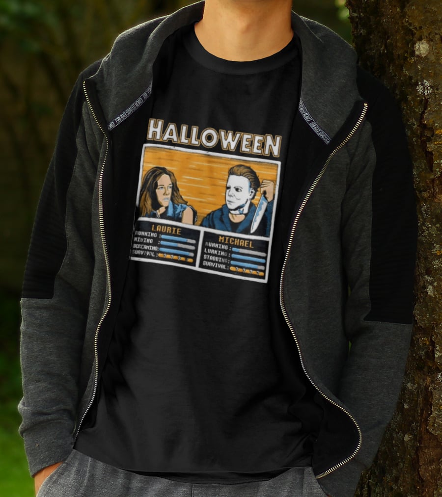 Halloween Laurie Michael Jamie Lee Curtis Michael Myers Stats Survival Horror T-Shirt