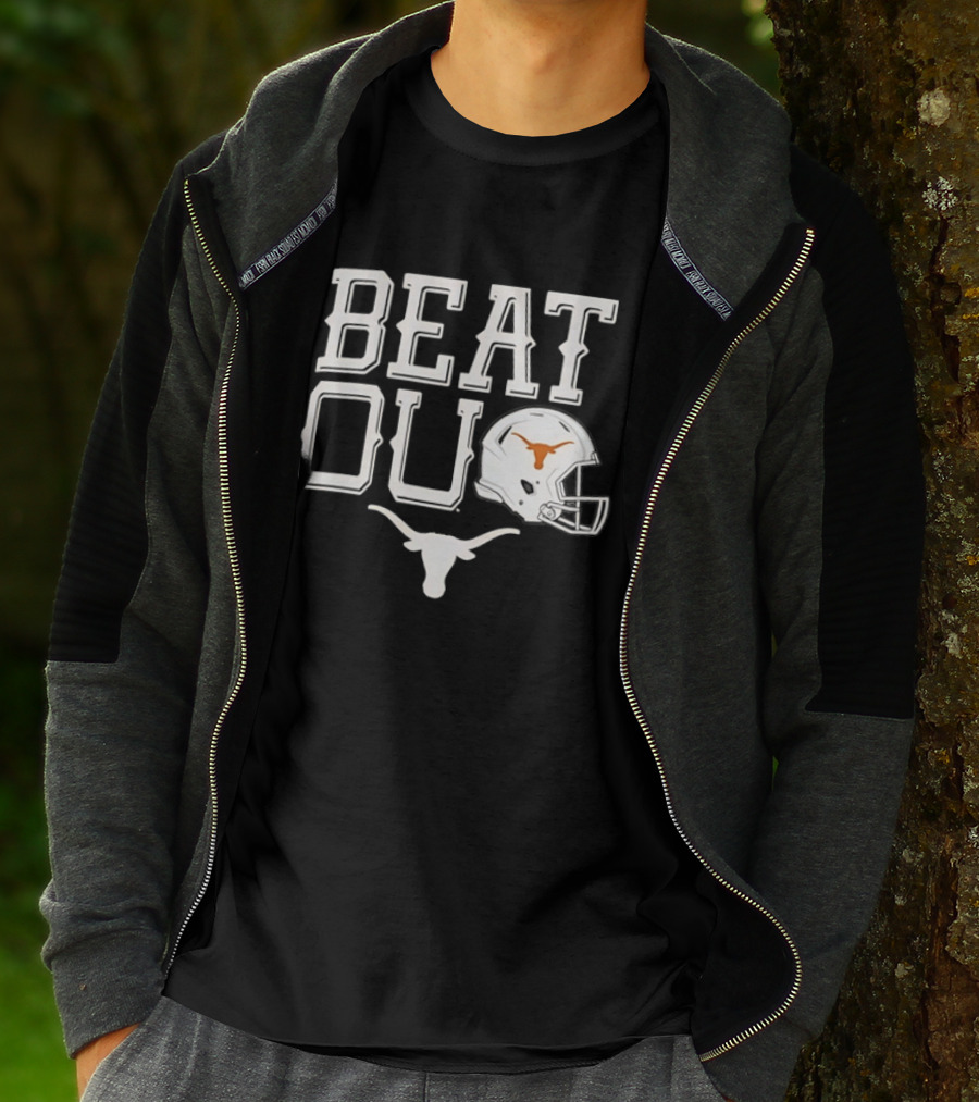 Texas Longhorns Beat OU Red River Rivalry Football Helmet Longhorn T-Shirt