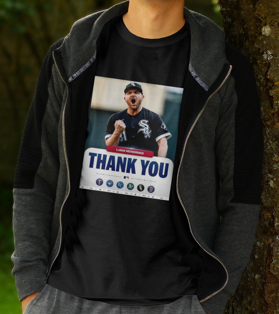 MLB Thank You Liam Hendriks Chicago White Sox Tribute With Team Logos T-Shirt