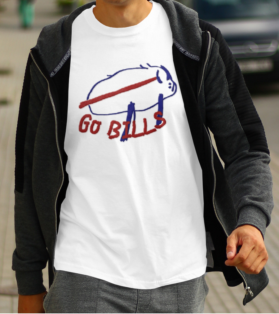 Buffalo Bills Go Bills Sketch Drawing Josh Allen T-Shirt
