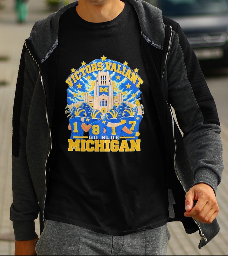 Victors Valiant University Of Michigan Football Go Blue 1817 T-Shirt