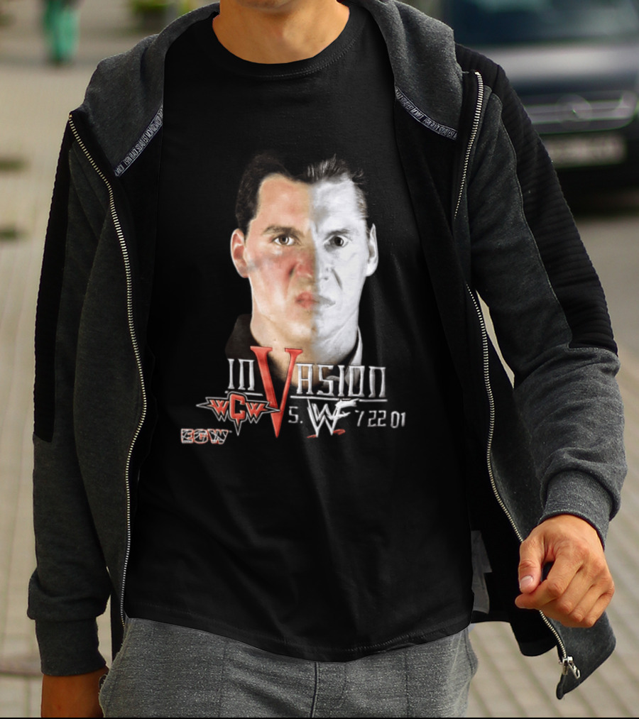 WCW Vs WWF Invasion July 22 2001 Vince McMahon ECW Wrestling Event T-Shirt