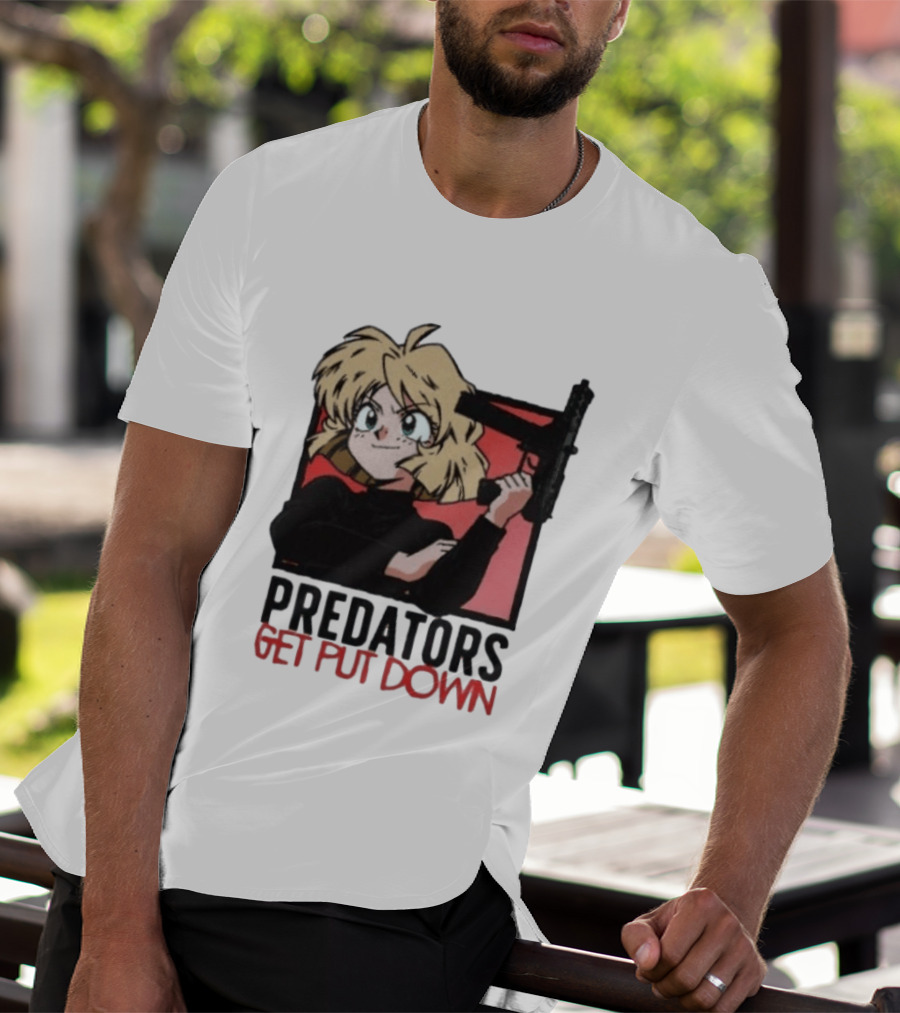 Predators Get Put Down Minnie May Gunsmith Cats Anime T-Shirt