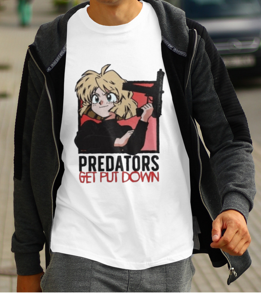 Predators Get Put Down Minnie May Gunsmith Cats Anime T-Shirt