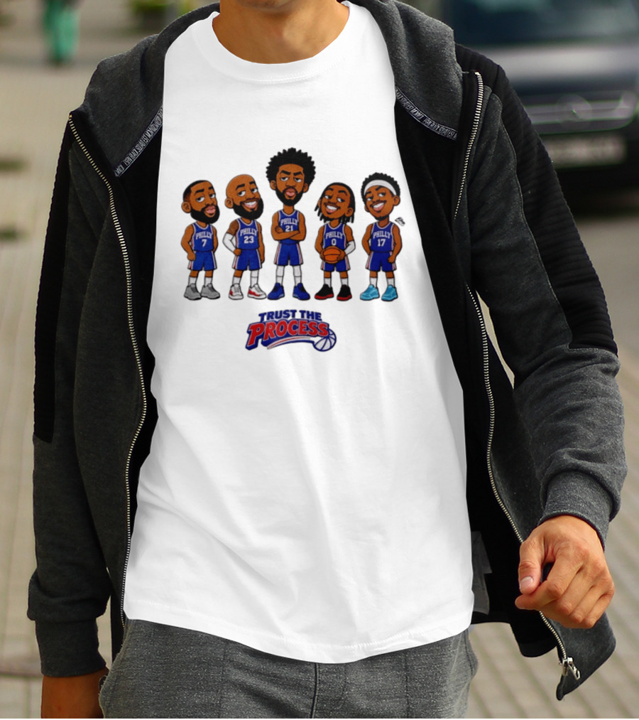 Philadelphia 76ers Trust The Process Caricature Philly Basketball Team T-Shirt