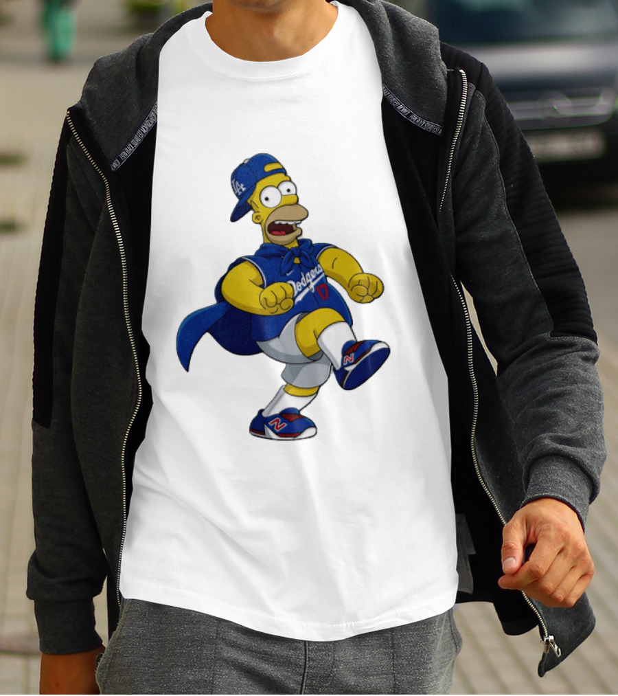 Shohei Ohtani Homer Simpson Los Angeles Dodgers MLB Cartoon T-Shirt