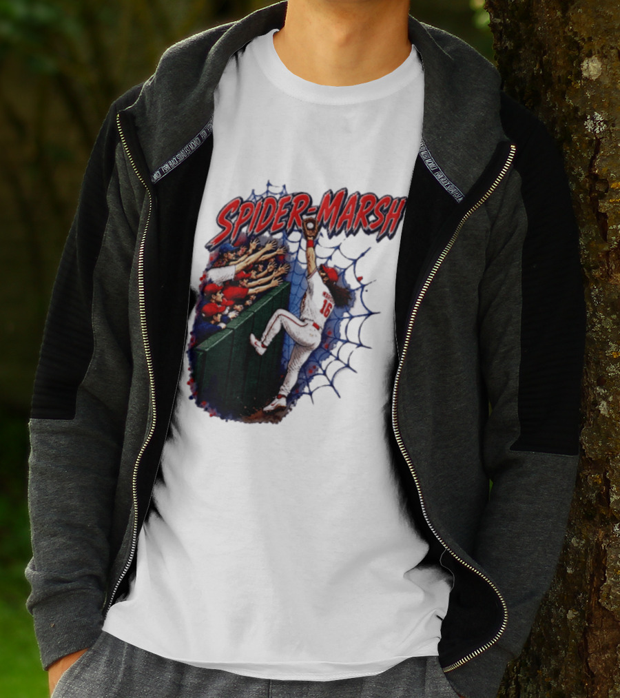 Spider Marsh Brandon Marsh Philadelphia Phillies Baseball Catch Action T-Shirt